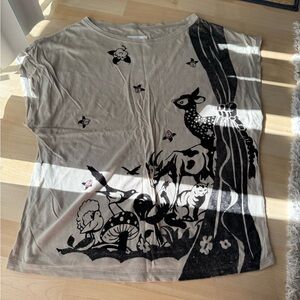 Tsumori Chisato Cream Graphic Tee